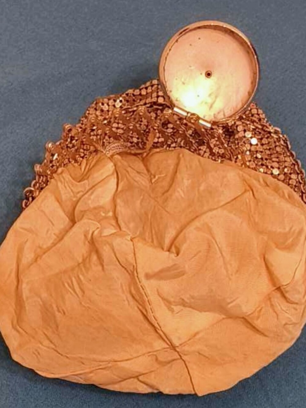 ​VTG 1920s Whiting & Davis Mesh Gate-Top Beggar’s Bag Purse Rhinestone Lid - Picture 5 of 11